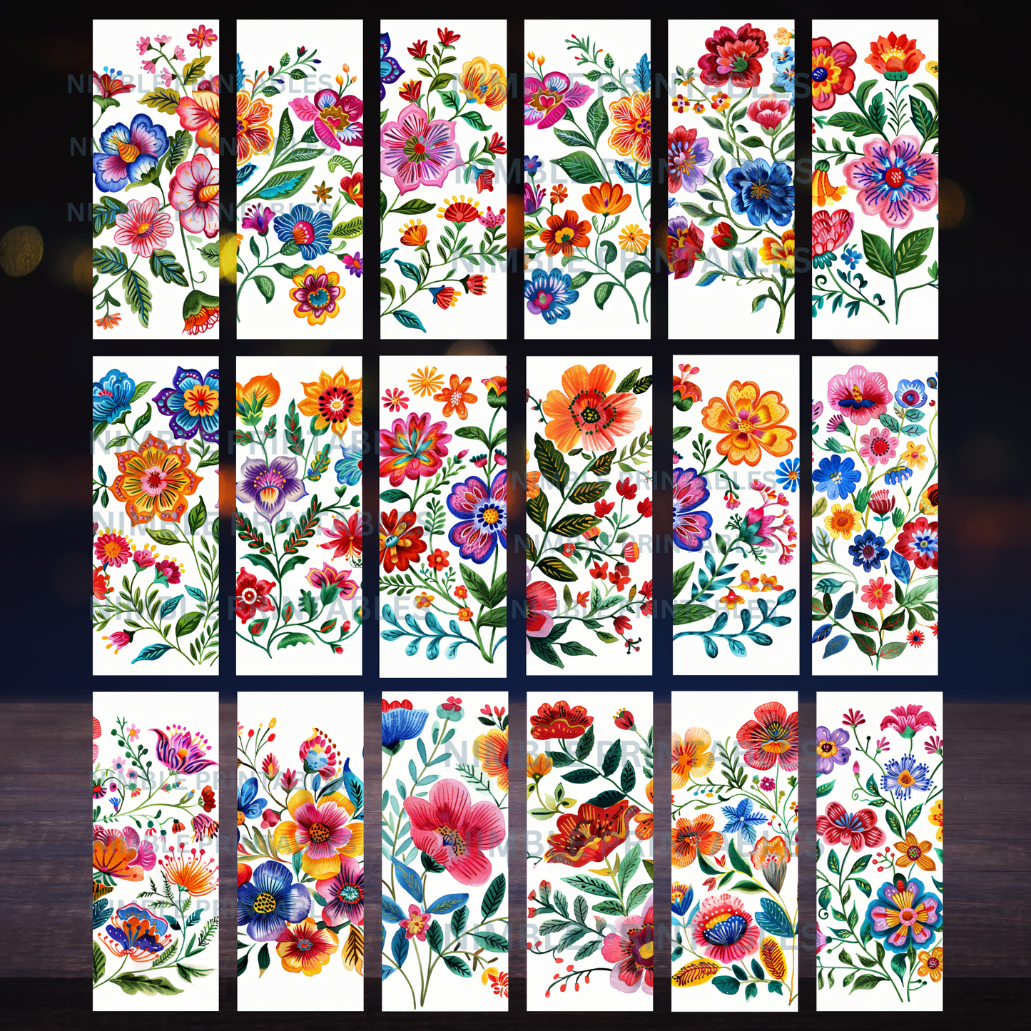 Mexican Floral Skinny Lip Balm Sublimation Bundle Skinny Lip Balm Holder PNG Key Ring Tag Fob Digital Downloads, Instant Download