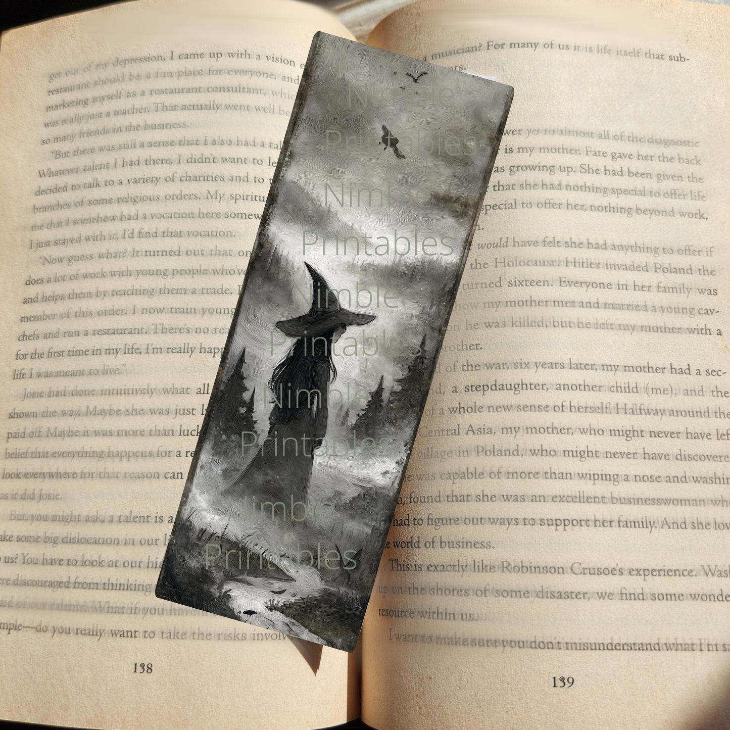 Printable Halloween Bookmarks Bundle PNG & JPG, Spooky Goth Witch, Ghost, Skeleton Fantasy, Dark Academia, Digital Instant Download