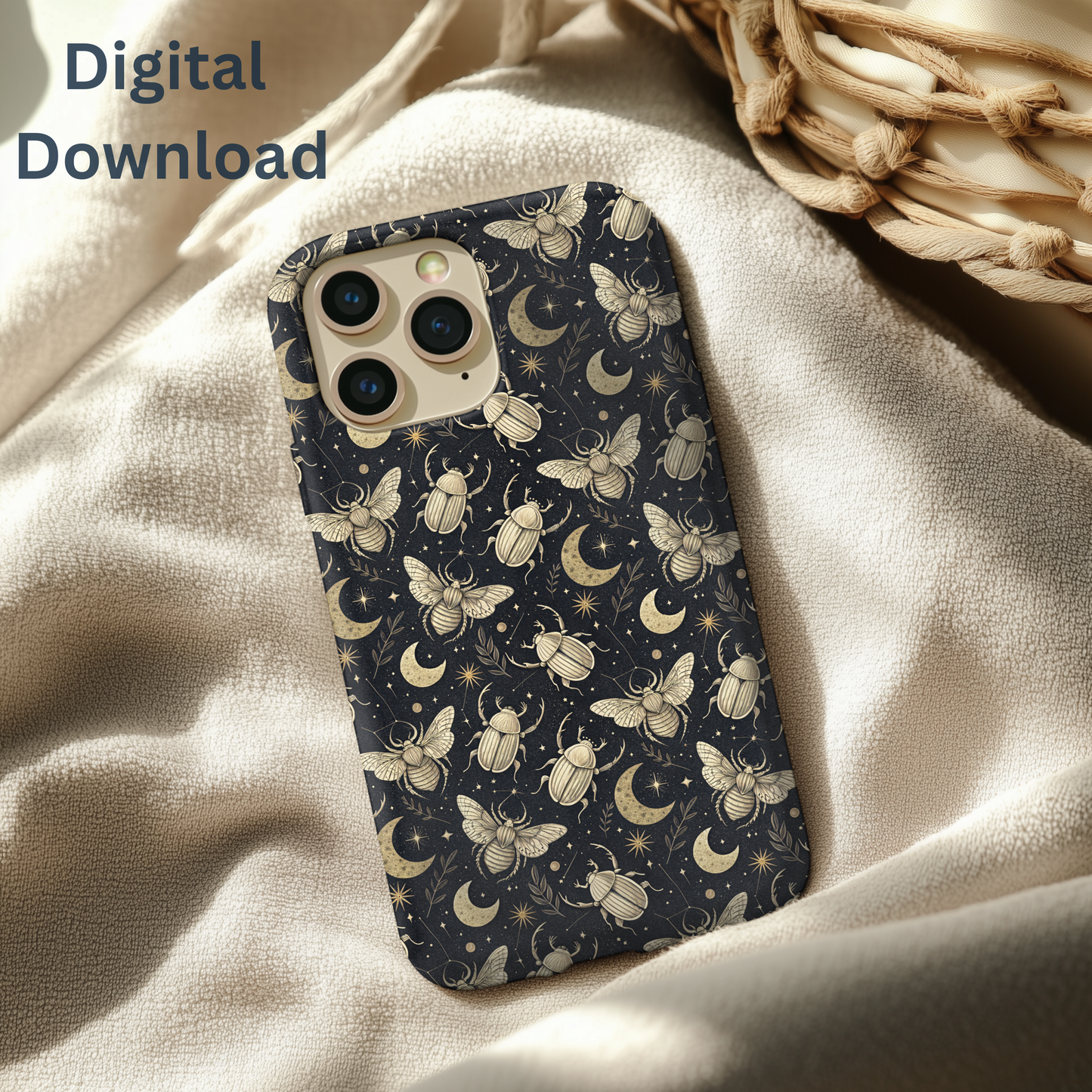 Cat Phone Case Sublimation PNG Design, Instant Digital Download, iPhone Or Samsung Cover, Snake, Luna Moth, Gothic Design