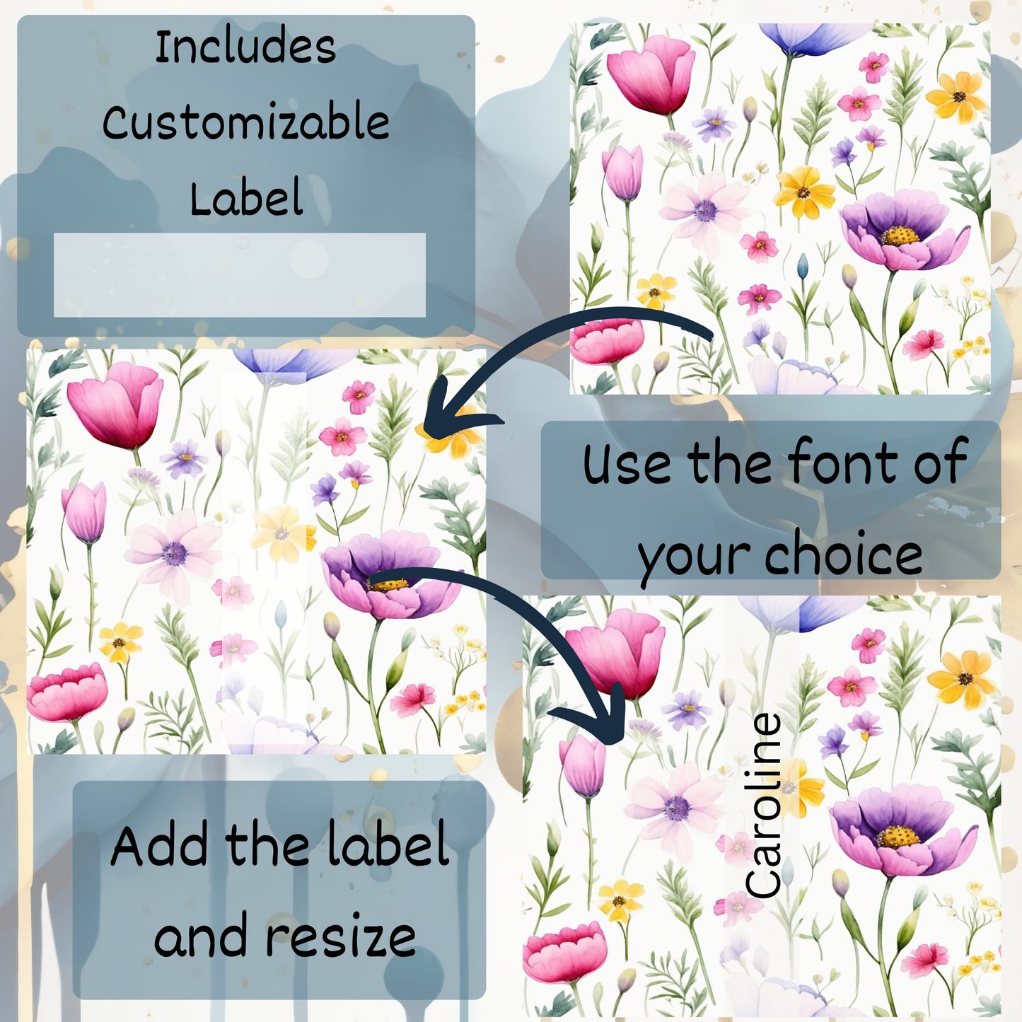 Wildflowers Tumbler Wrap Design 20z Tumbler Digital Download PNG, Customized Sublimation Tumbler Digital File Floral PNG