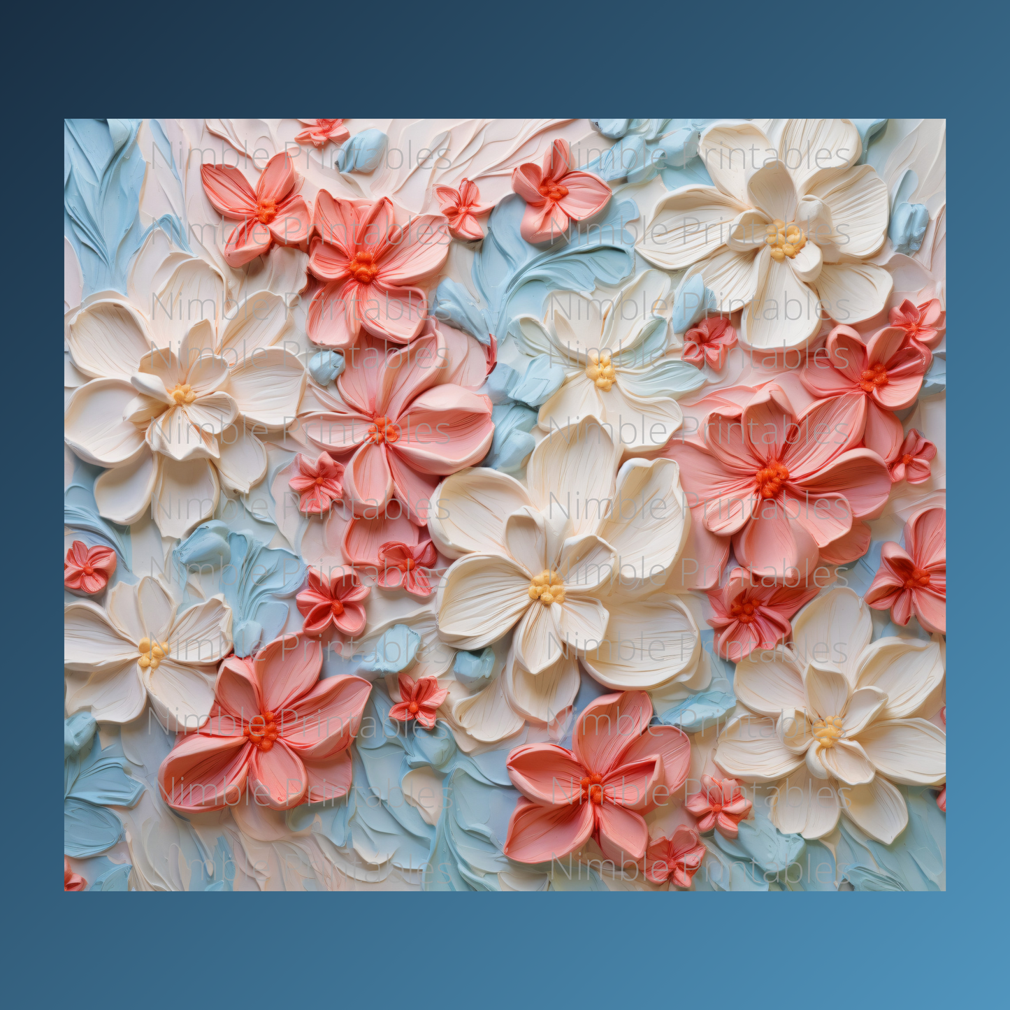 Floral Tumbler Wrap Design 20z Tumbler Digital Download PNG Sublimation Tumbler Wrap Floral PNG Canvas Painting