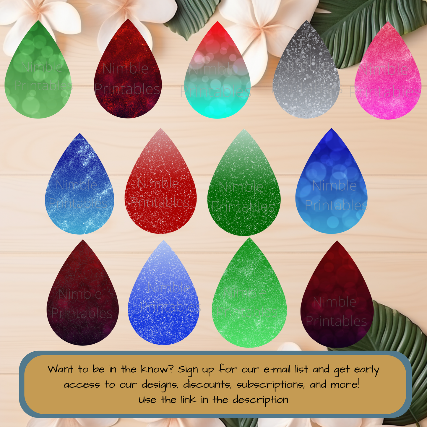 Colorful Water Drop Printables, Digital Download, Scrapbooking Supplies, Craft Projects, Party Decorations, DIY Artwork, Vibrant Textures