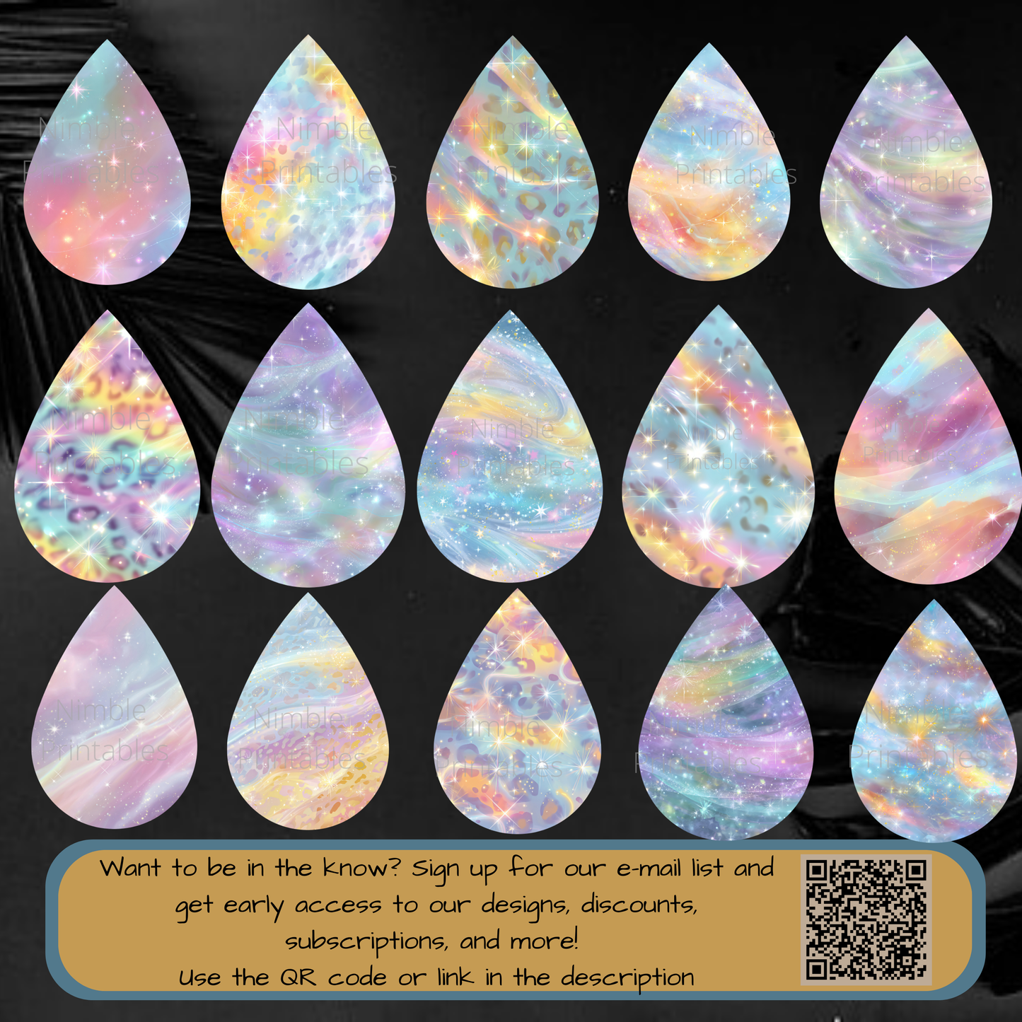 Colorful Galaxy Teardrop Cabochons for Jewelry Making, Resin Pendants, Cosmic Craft Supplies, Mixed Sizes, Bulk Set
